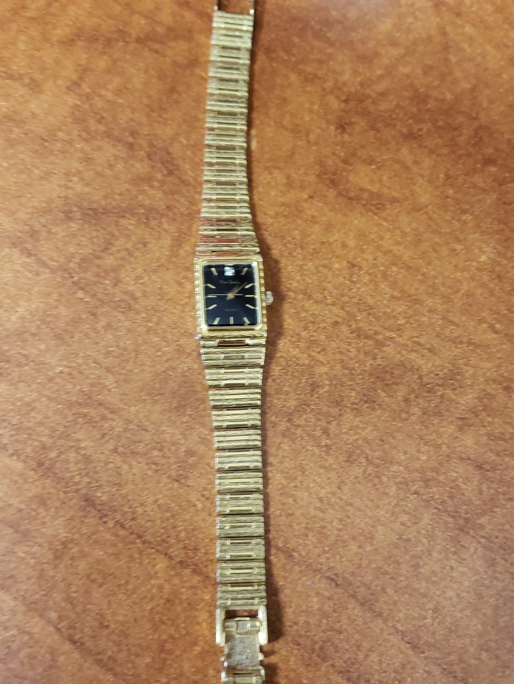 Pierre Cardin Gold Tone Bracelet Watch with Black Dial
